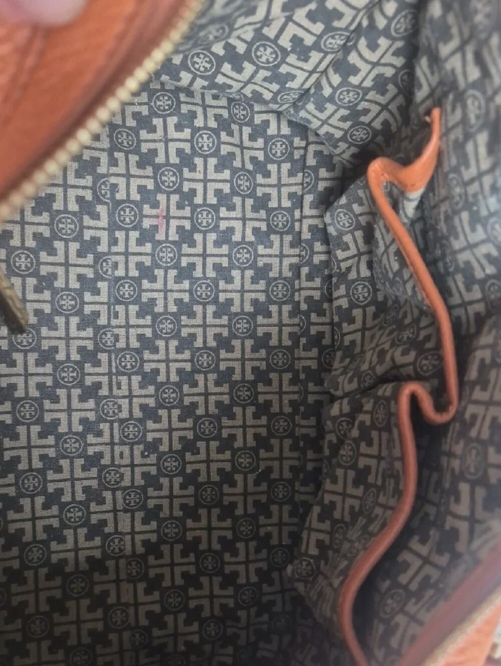 Tory Burch Leather Satchel in Cognac Tan with Gold Hardware